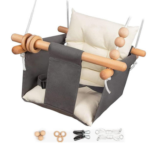 Arlmont & Co. Checkered Baby Swing Outdoor Indoor Toddler Swing Seat | Wayfair