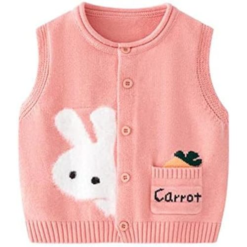 Unisex Baby Sweater Vest Knitted Soft Uniform Cotton V-Neck Sleveeless Waistcoat Vest