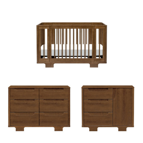 Yuzu Crib, 3 Drawer And 6 Drawer Dresser Set