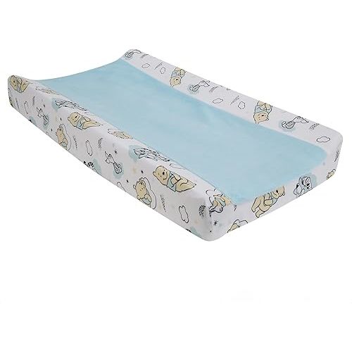 Lambs & Ivy Disney Baby Winnie The Pooh Hugs Soft Blue Minky Changing Pad Cover