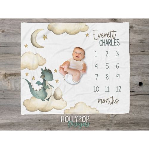 Personalized Baby Boy Dragon Milestone Blanket Baby Boy - Etsy