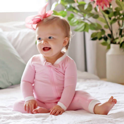 Solid Zip Sleeper Pink