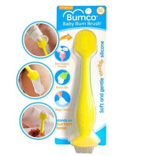 Bumco Baby Diaper Rash Cream Applicator - Baby Bum Brush Diaper Cream Spatula for Butt Paste Diaper Cream - Newborn Baby Essentials, Perfect for Baby Registry, Baby Shower Gifts - Yellow