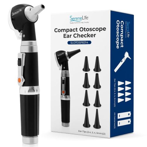 Serenelife 6.5" Fiber Optic Internal Ear Inspection Instrument - Led Otoscope With 3x Magnification And Storage Case