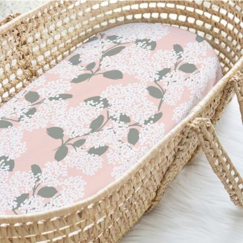 The Peanutshell Cottage Floral Organic Cotton Jersey 4 Pack Bassinet Sheets