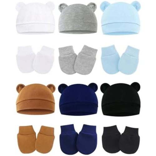Cute Baby Mittens Newborn, No Scratch Baby Boy Mittens, Baby Girl Hat Gloves for Toddlers, Infant, Newborn