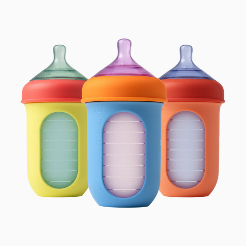 Boon NURSH Silicone Pouch Bottles - Multi-Color, 8 Oz
