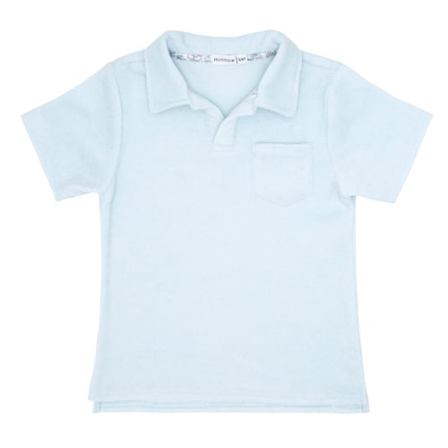 boys light blue french terry polo