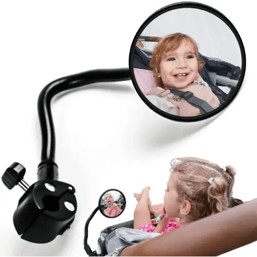Looky Lou Stroller Mirror - See Your Baby's Face on Stroller Walks. Stroller Accessories to Connect & Engage with Baby or Toddler in Pram or Jogging Stroller. Universal stroller attachment.