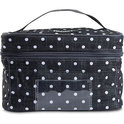 PackIt Freezable Bottle Cooler for Breastmilk and Formula, Polka Dots, Built with EcoFreeze Technology, Collapsible, Reusable, Zip Closure and Top Handle, Fits up to four, 5 oz Bottles