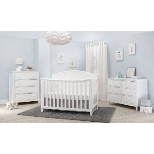 Sorelle Berkley Round Top Panel Standard Full-sized Crib - White
