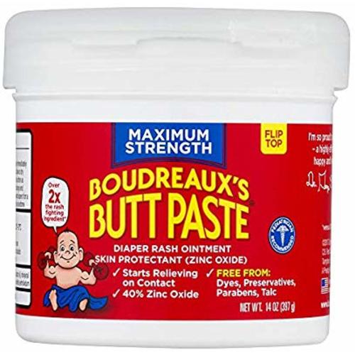 Boudreaux's Butt Paste Diaper Rash Ointment | Maximum Strength | 14 oz. Jar | Paraben & Preservative Free - 14 Ounce