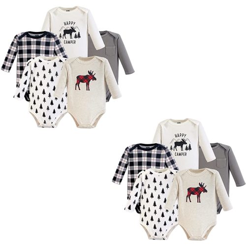 Hudson Baby Unisex Baby Cotton Long-Sleeve Bodysuits