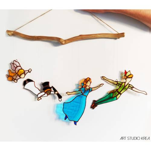 Neverland COMPLETE Hanging Decoration Stained glass, Ornament, Window Decoration, Glass Wall Hanging, Home Decor Gift