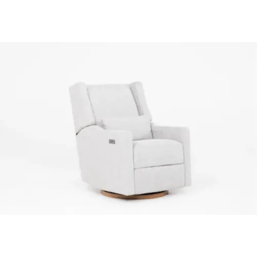 Aletta Grey 39" Nursery Power Swivel Glider Recliner