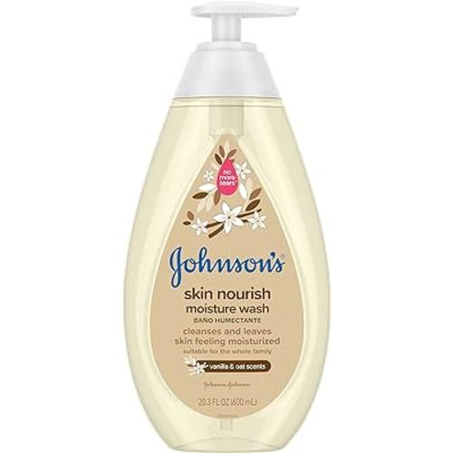 Johnson's Skin Nourishing Moisture Baby Body Wash With Vanilla & Oat Scents, Hypoallergenic & Tear Free Baby Bath Wash, Paraben-, Dye-, Sulfate & Phthalate-Free, 20.3 fl. oz