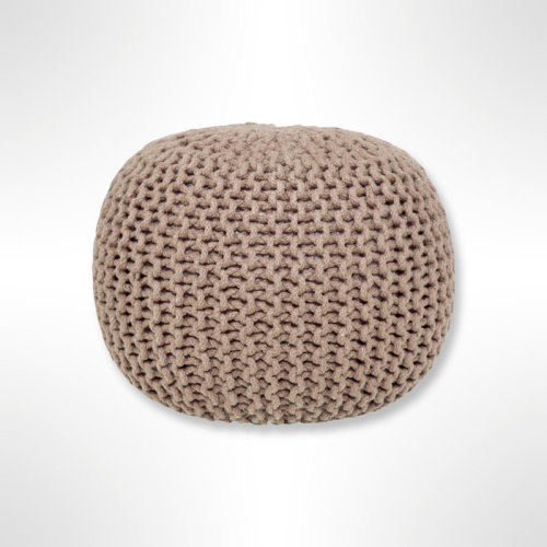 Highland Dunes Garst 20" Wide Round Pouf Ottoman