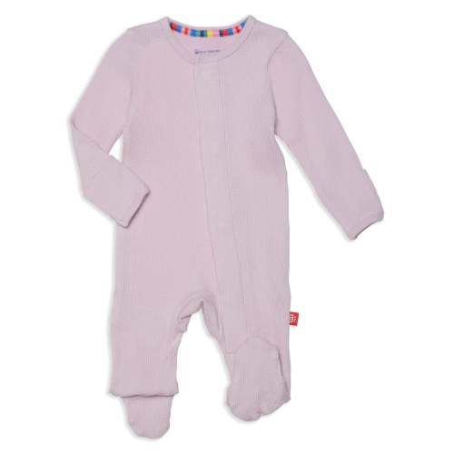 Lilac Snow Waffle Modal Magnetic Parent Favorite Footie - Magnetic Me 6-9M
