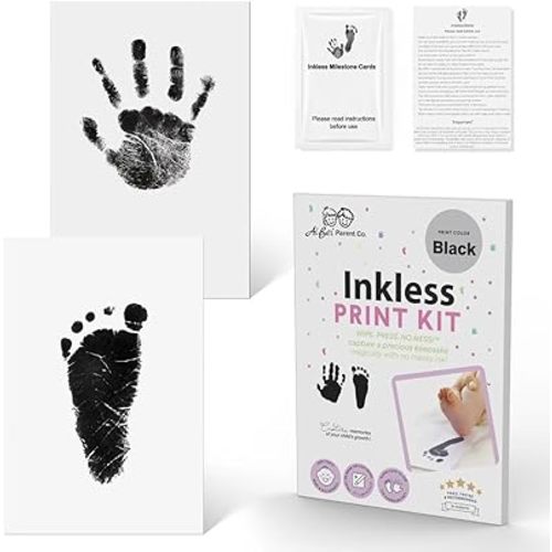 Milestone Inkless Hand and Footprint Kit, Newborn Baby Footprint Ink Pad for Dog Paw Print Kit, Clean Touch Baby Foot Printing Kit, No Ink Baby Footprint Ink Pad, Newborn Safe Inkless Pad