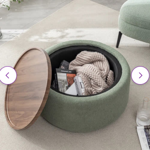 Wade Logan® Bryonie Round Cocktail Ottoman with Storage | Wayfair