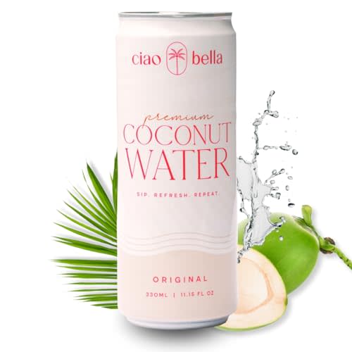 ciao bella Premium Coconut Water: All-Natural Hydration, Non-GMO, One Simple Ingredient 11.15 Fl Oz (Pack of 12)