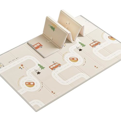 Baby Play Mat, Foldable&Waterproof Baby Play Mat for Floor, Reversible Foam Playmats for Babies Boy and Toddlers Infants, Edge Reinforcement Crawling Mat for Indoor&Outdoor&Travel(50*77*0.4)