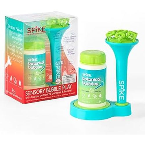Innobaby Spike Bubble Blower with Mess Free Botanical Bubbles and Dipping Tray - Magic Wand Blows Oodles of Bubbles Without The Mess - Recommended for Speech, Visual & Motor Development