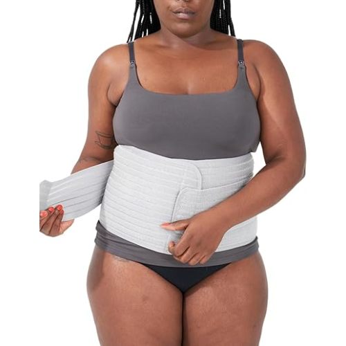 Bodily Belly Band, Essential Postpartum & C-Section Abdominal Support, Adjustable, Compression Wrap Post Pregnancy, Relief for Back & Belly, One Size