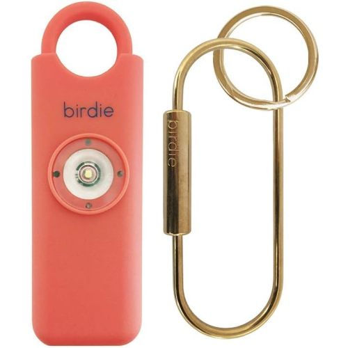 She’s Birdie–The Original Personal Safety Alarm for Women by Women–130dB Siren, Strobe Light and Key Chain in 5 Pop Colors (Coral)