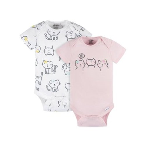Onesies Brand Baby Neutral Short Sleeve Bodysuits, 2-Pack, Newborn - 6/9 Months