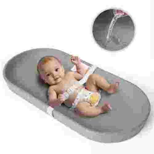 Baby Changing Pad, Caveen Lightweight and Portable Changing Station for Diaper Change and Dresser, with Safety Restraint Belt, Waterproof ,Grey