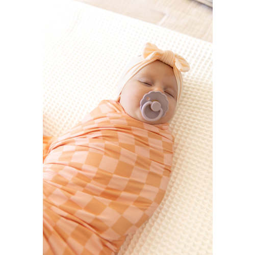 ORANGE + PEACH CHECKER | SWADDLE