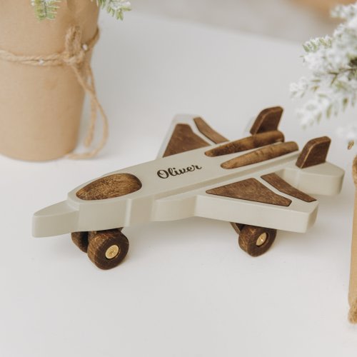 Wooden Toy Fighter With Name. Military Planes And Vehicles. Personalized Toy Cars. 1st Birthday Boy. Montessori Toys. Baby Christmas Gift.