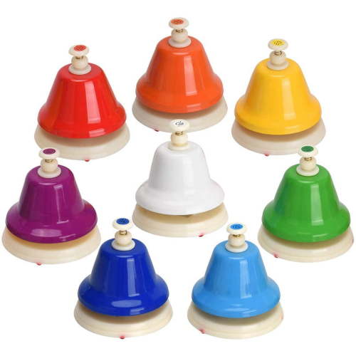 Desk Bells, 8 Notes Diatonic Metal Hand Bells, Rainbow Music Bells, Musical Learning Tea ma3186