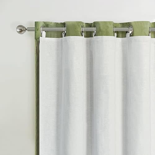 DriftAway 100% Blackout Curtain Liners for Bedroom Noise Reducing Thermal Insulated Liners for Living Room with 14 Pcs Rings 2 Panels Set for 80 Inch Long Curtains Each 40" W x 80" L