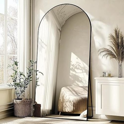Oversized Full Length Mirror 78x38 Inch - Wall Mounted or Standing Floor Mirror with Aluminum Alloy Frame, Shatterproof Tempered Glass - Modern Mirror for Bedroom, Living Room, Closet, Black