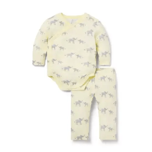 Baby Butter Yellow Elephant Baby Elephant Wrap Matching Set by Janie and Jack