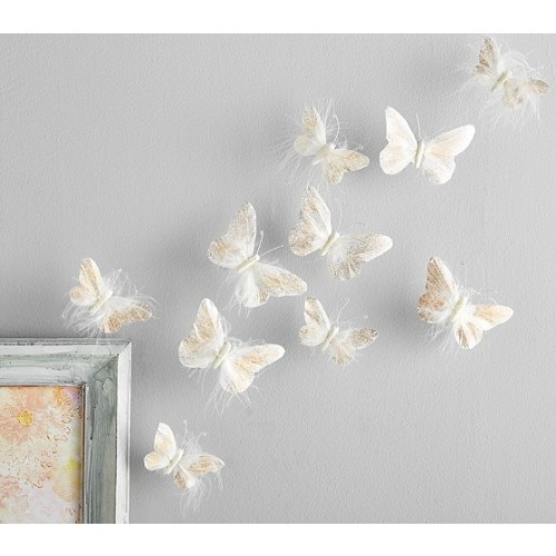 Rosegold Feather Butterflies | Kids Wall Decor | Pottery Barn Kids