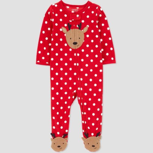 Carter's Just One You®️ Baby Girls' Christmas Reindeer Sleep N' Play - Red Newborn