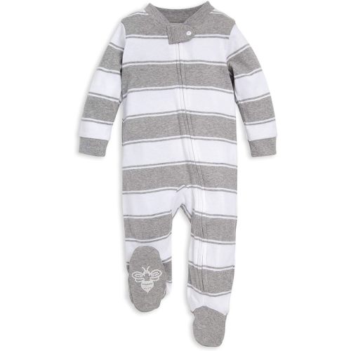 Burt's Bees Baby Boys' Sleep & Play PJs, 100% Organic Cotton One-Piece Zip Front Jumpsuit, Baby Boys Footie Pajamas & PJs