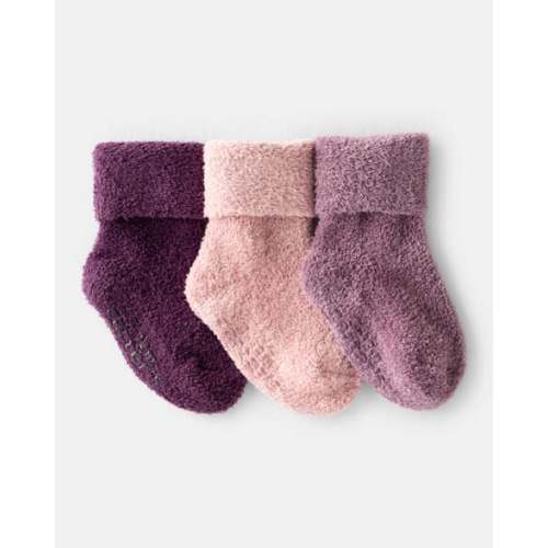 Baby Girl 3-Pack Crew Booties - Mauve/Pink/Purple - Carter's | Carter's