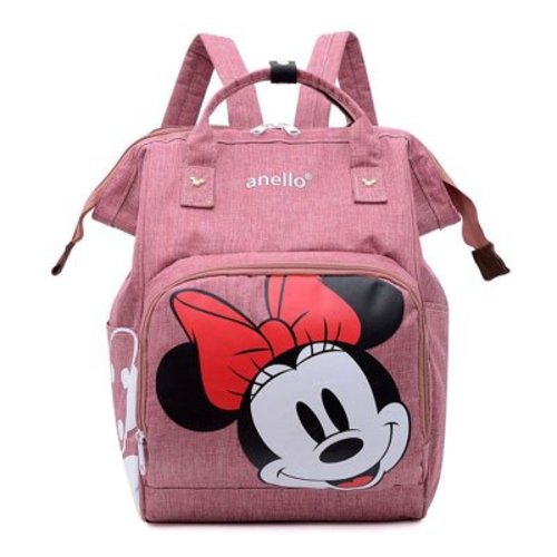 Mickey_Mouse Diaper Bag Backpack Minnie_Mouse Diaper Bag Backpack Multi-Function Baby Bag With Large Capacity and Insulated Pockets Diaper Backpack Organizer Bag for Mom/Dad, Black