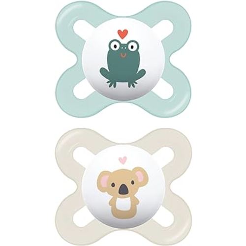 MAM Original Start Newborn Baby Pacifier, Best Pacifier for Breastfed Babies, Sterilizer Case, Unisex, 0-3 Months, 2 Count (Pack of 1)