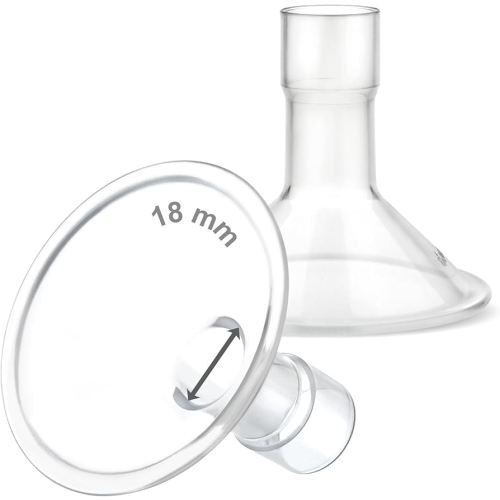 Maymom MyFit 18 mm Small Shields, Compatible with Medela Breast Pump Parts- PersonalFit, Freestyle, Harmony, Maxi, Flex Connector, Connect to Widemouth/Narrow Connector, 2pcs