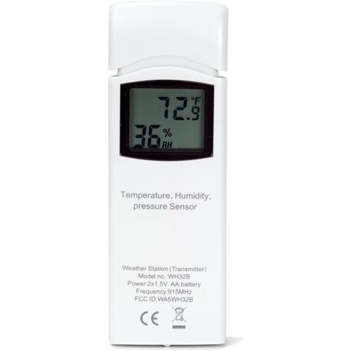 Ambient Weather WH32B Thermo-Hygrometer-Barometer Sensor Only for WS-0900-IP, WS-1002-WIFI, WS-1550-IP, WS-2000, WS-5000