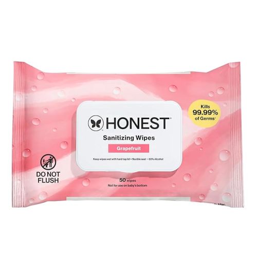 The Honest Company Fragrance-Free Sanitizing Alcohol Wipes, Antibacterial with Aloe, Kills 99% of Germs, 150 Count