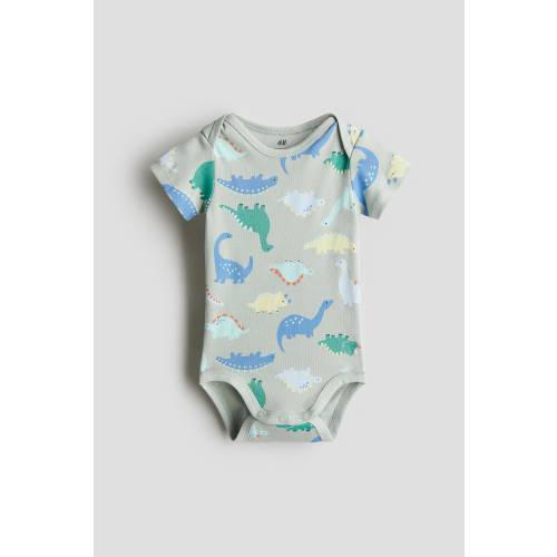 PRINTED BODYSUIT WITH LAP SHOULDERS