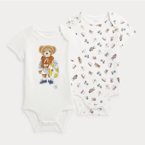 Polo Bear Cotton Bodysuit 2-Pack