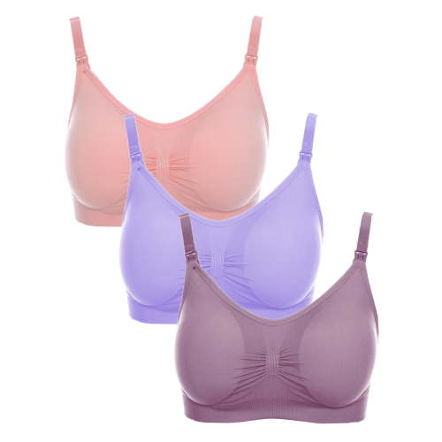 WQJNWEQ Ladies Nursing Bras for Breastfeeding Plus Size 3Pcs Pregnant Plain Color Bra Maternity Vest Tops
