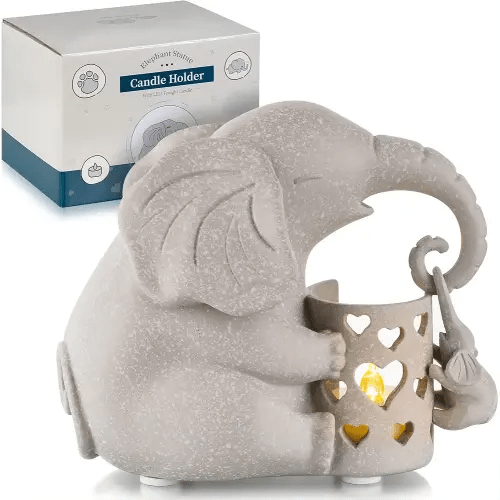Romadedi Elephant Gifts for Women Mom Decor - Candle Holder Birthday from Daughter Christmas Sentimental Living Room Home Decoration